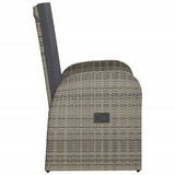 Reclining Garden Chairs 2 pcs with Cushions Poly Rattan Grey - 45-Degree Angle