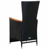 9 Piece Outdoor Dining Set with Cushions Poly Rattan Black - Extra Image