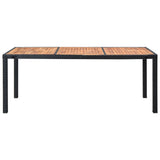 9 Piece Outdoor Dining Set with Cushions Poly Rattan Black - Side View