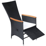 Reclining Garden Chairs 2 pcs with Cushions Poly Rattan Black - Top-Down View