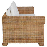 3 Piece Sofa Set with Cushions Natural Rattan