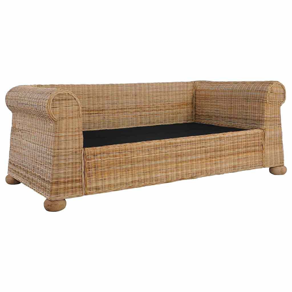 3 Piece Sofa Set with Cushions Natural Rattan