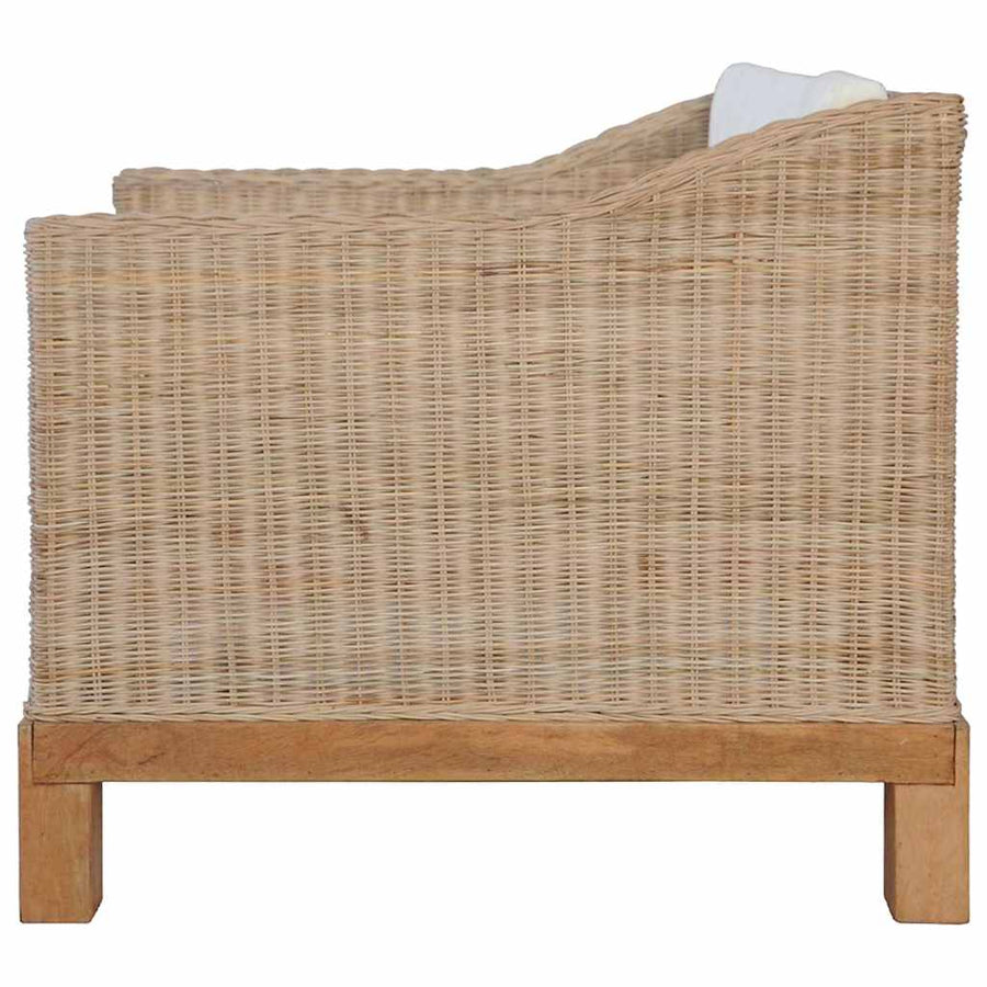 2 Piece Sofa Set with Cushions Natural Rattan