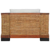 2 Piece Sofa Set with Cushions Brown Natural Rattan - Extra Image