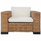 2 Piece Sofa Set with Cushions Natural Rattan - Side View