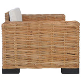 2 Piece Sofa Set with Cushions Natural Rattan - Top-Down View