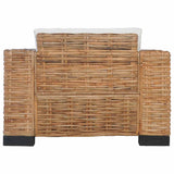 2 Piece Sofa Set with Cushions Natural Rattan - 45-Degree Angle