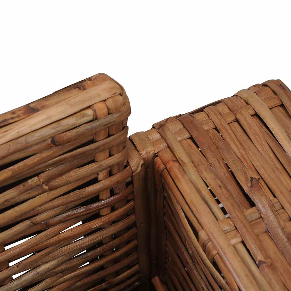 2 Piece Sofa Set with Cushions Natural Rattan