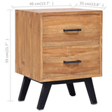 Bedside Cabinet 40x35x55 cm Solid Teak - Extra Image