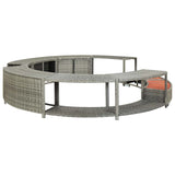 Hot Tub Surround Grey Poly Rattan - Front View