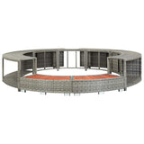Hot Tub Surround Grey Poly Rattan - Side View