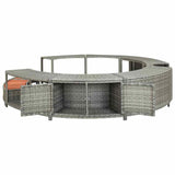 Hot Tub Surround Grey Poly Rattan - 45-Degree Angle
