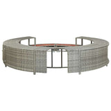 Hot Tub Surround Grey Poly Rattan - Rear View