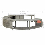 Hot Tub Surround Grey Poly Rattan - Low Angle