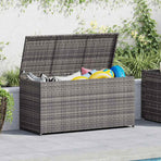 Garden Storage Box Grey 120x50x60 cm Poly Rattan