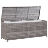 Garden Storage Box Grey 120x50x60 cm Poly Rattan - Side View