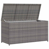 Garden Storage Box Grey 120x50x60 cm Poly Rattan - 45-Degree Angle