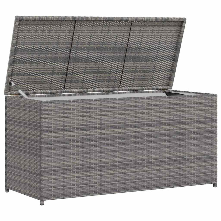 Garden Storage Box Grey 120x50x60 cm Poly Rattan