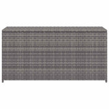 Garden Storage Box Grey 120x50x60 cm Poly Rattan - Rear View