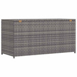Garden Storage Box Grey 120x50x60 cm Poly Rattan - Low Angle