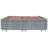 Spa Step Grey Poly Rattan 92x45x25 cm