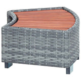 Spa Step Grey Poly Rattan 92x45x25 cm - 45-Degree Angle