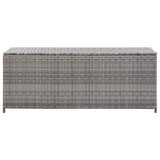 Garden Storage Box Grey 150x50x60 cm Poly Rattan - 45-Degree Angle