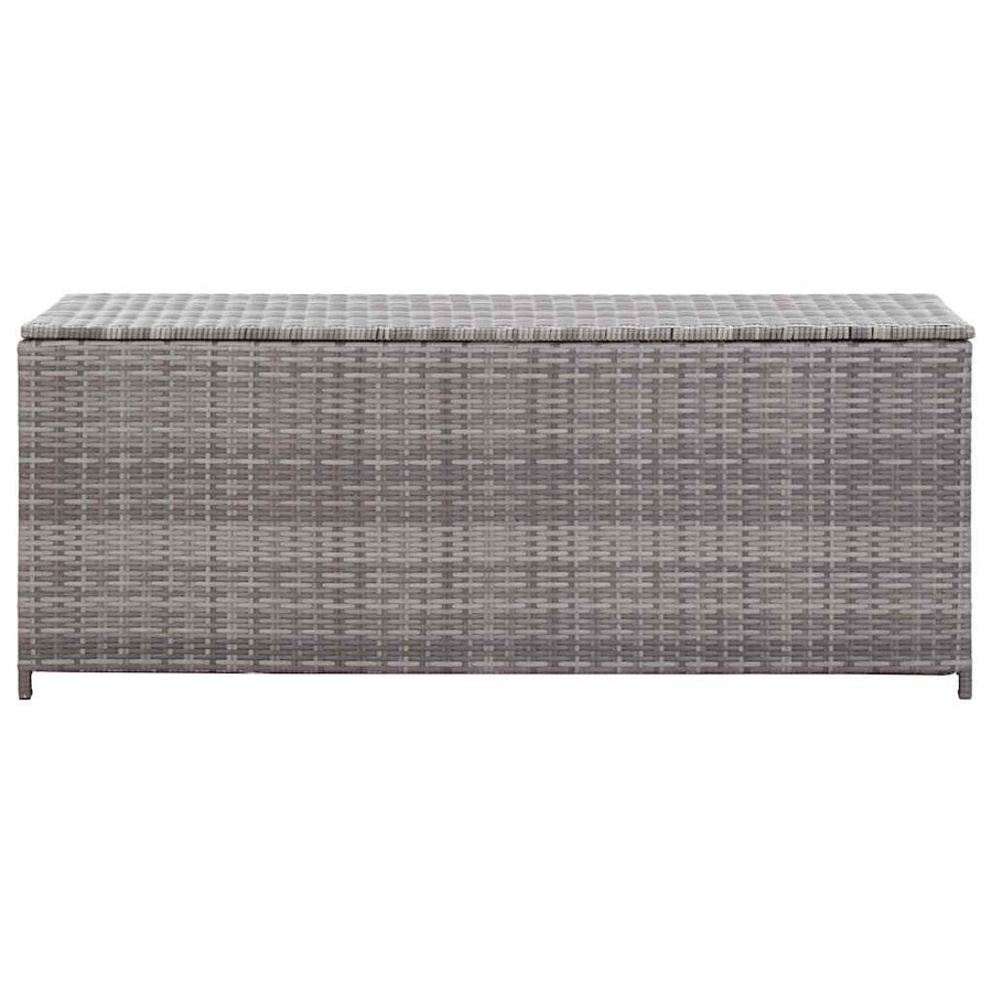 Garden Storage Box Grey 150x50x60 cm Poly Rattan