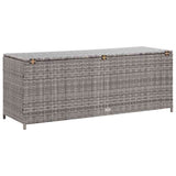 Garden Storage Box Grey 150x50x60 cm Poly Rattan - Rear View