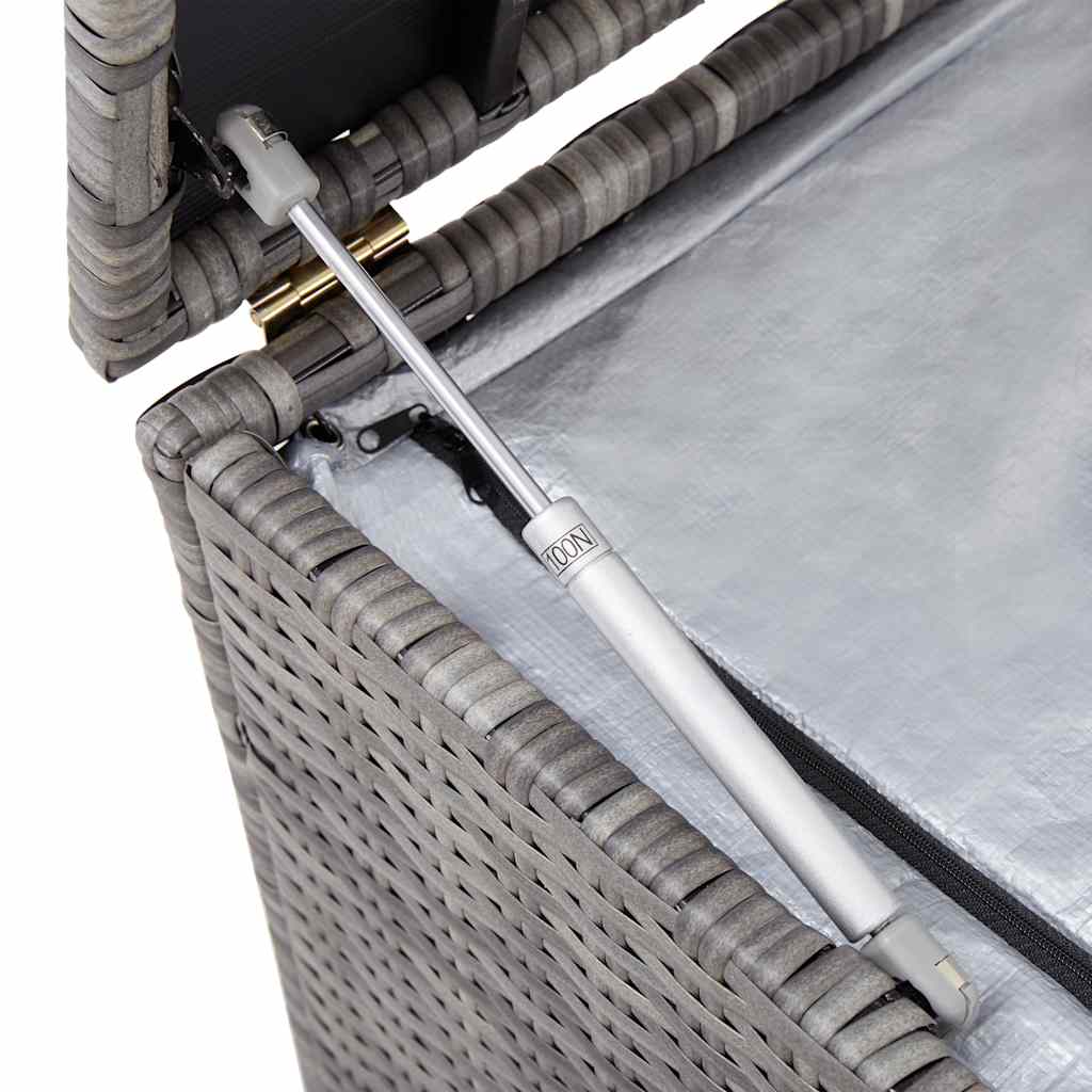 Garden Storage Box Grey 150x50x60 cm Poly Rattan
