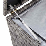 Garden Storage Box Grey 150x50x60 cm Poly Rattan