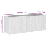 Garden Storage Box Grey 150x50x60 cm Poly Rattan