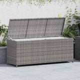 Garden Storage Box Grey 150x50x60 cm Poly Rattan