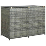 Double Wheelie Bin Shed Poly Rattan Anthracite 148x77x111 cm