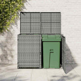 Double Wheelie Bin Shed Poly Rattan Anthracite 148x77x111 cm - Side View