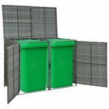 Double Wheelie Bin Shed Poly Rattan Anthracite 148x77x111 cm - Extra Image