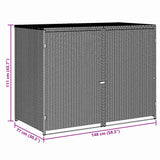 Double Wheelie Bin Shed Poly Rattan Anthracite 148x77x111 cm
