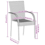 Stackable Outdoor Chairs 2 pcs Grey Poly Rattan