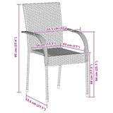 Stackable Outdoor Chairs 2 pcs Grey Poly Rattan - Extra Image