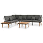 4 Piece Garden Lounge Set with Cushions Solid Acacia Wood