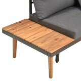 4 Piece Garden Lounge Set with Cushions Solid Acacia Wood - 45-Degree Angle