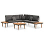 4 Piece Garden Lounge Set with Cushions Solid Acacia Wood