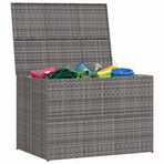 Garden Storage Box Grey 150x100x100 cm Poly Rattan