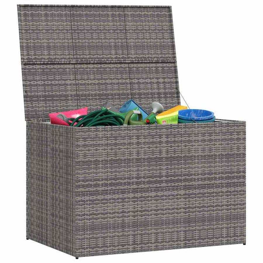 Garden Storage Box Grey 150x100x100 cm Poly Rattan