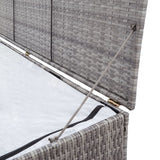Garden Storage Box Grey 150x100x100 cm Poly Rattan - Rear View