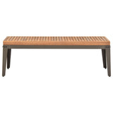 Garden Coffee Table 110x55x36 cm Solid Acacia Wood - Front View