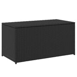 Garden Storage Box Poly Rattan 100x50x50 cm Black - Side View