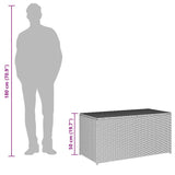 Garden Storage Box Poly Rattan 100x50x50 cm Black - Low Angle