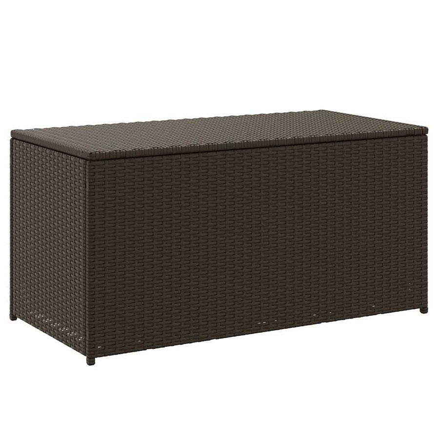 Garden Storage Box Poly Rattan 100x50x50 cm Brown