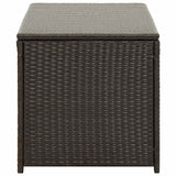 Garden Storage Box Poly Rattan 100x50x50 cm Brown - 45-Degree Angle